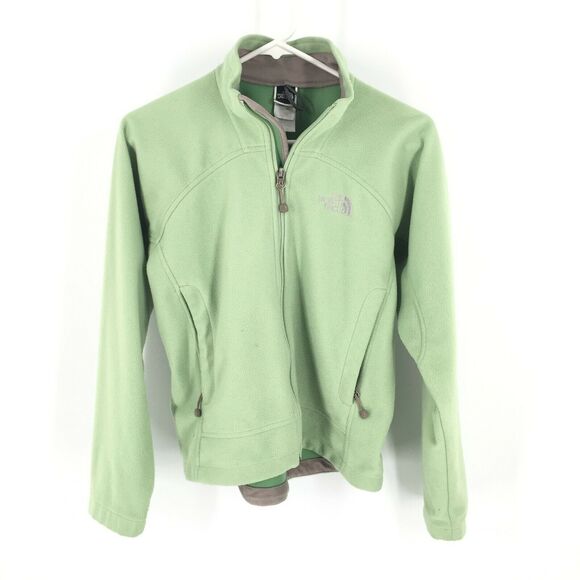 The North Face Fleece Windwall Jacket XS Mint Green Full Zip Windproof Coat - Picture 3 of 12